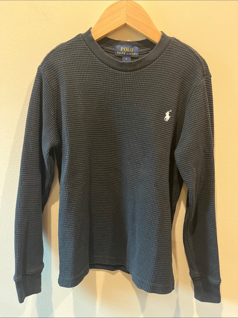 Polo by Ralph Lauren Dark Navy Waffle-Knit Crewneck Sweater